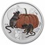 2020 Australia 1/4 oz Silver Lunar Mouse BU (Colorized)