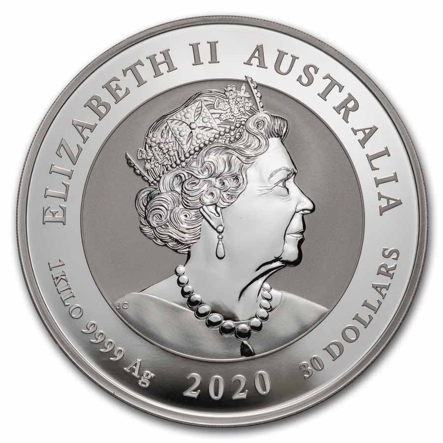 2020 Australia 1 Kilo Silver Bull and Bear Coin BU