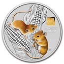 2020 Australia 1 kilo Silver Lunar Mouse BU (Gold Privy)