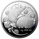 2020 Australia 1 Kilo Silver Lunar Year of the Rat Proof