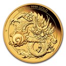 2020 Australia 1 oz Gold Dragon Proof (w/Box & COA)