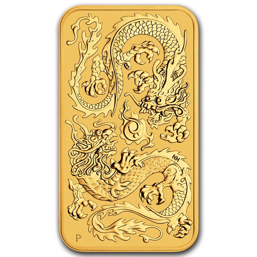 2020 Australia 1 oz Gold Dragon Rectangular Coin BU