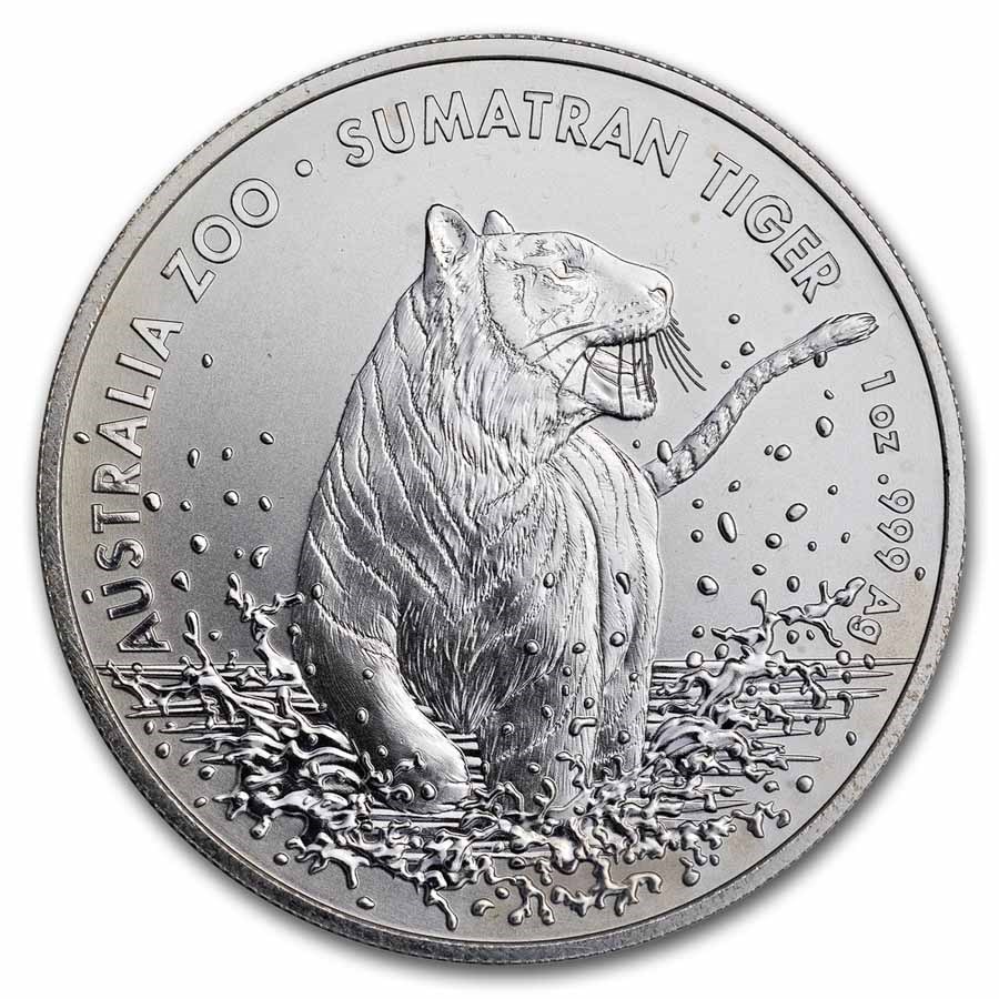 2020 Australia 1 oz Silver $1 Sumatran Tiger (Abrasions)