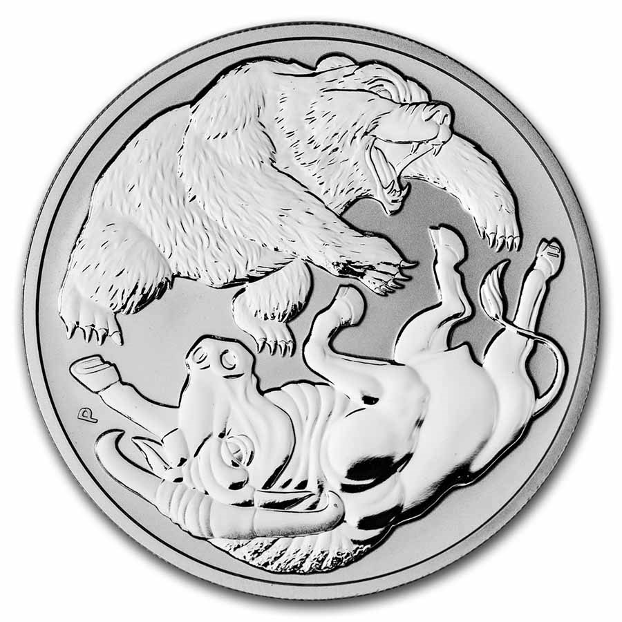 2020 Australia 1 oz Silver Bull and Bear Coin BU