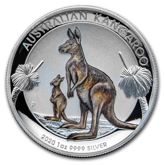 2020 Australia 1 oz Silver Kangaroo Colorized Proof (High Relief) 2020 Australia 1 oz Silver Kangaroo Colorized Proof (High Relief)