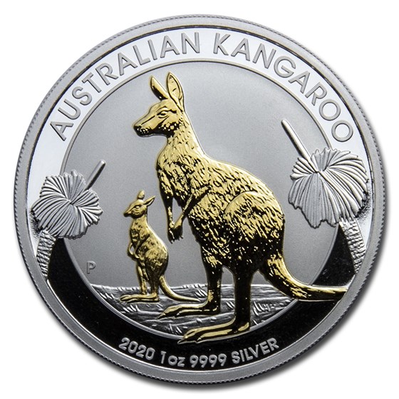 2020 Australia 1 oz Silver Kangaroo Proof (Gilded) 2020 Australia 1 oz Silver Kangaroo Proof (Gilded)