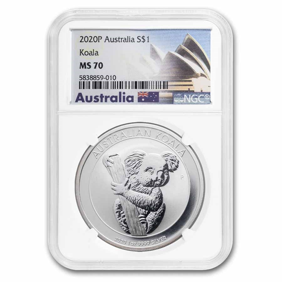 2020 Australia 1 oz Silver Koala MS-70 NGC