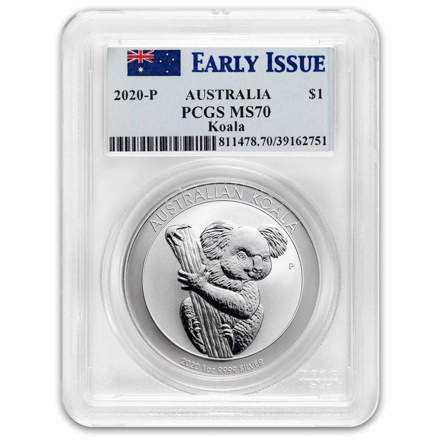 2020 Australia 1 oz Silver Koala MS-70 PCGS Early Issue