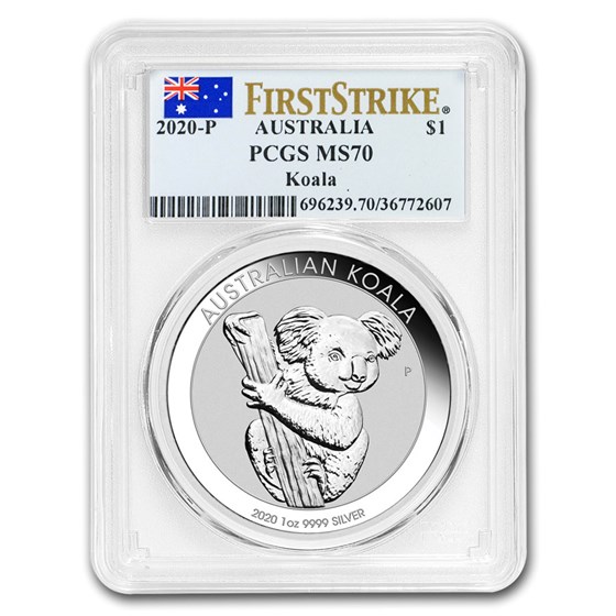 2020 Australia 1 oz Silver Koala MS-70 PCGS (FirstStrike®) 2020 Australia 1 oz Silver Koala MS-70 PCGS (FirstStrike®)