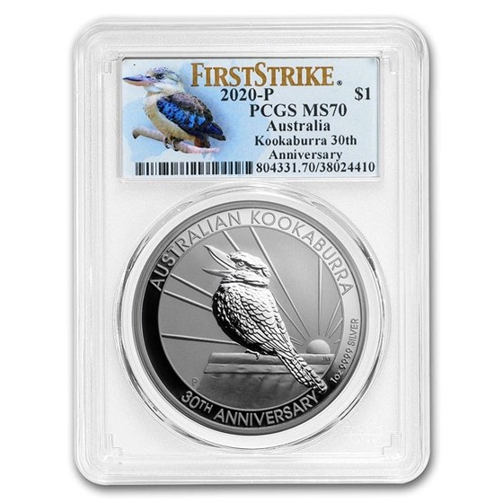 2020 Australia 1 oz Silver Kookaburra MS-70 PCGS (FS, Kook Label) 2020 Australia 1 oz Silver Kookaburra MS-70 PCGS (FS, Kook Label)