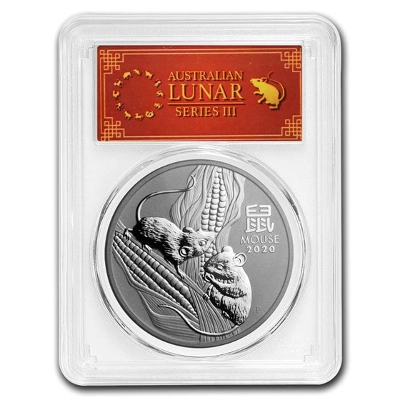 2020 Australia 1 oz Silver Lunar Mouse MS-70 PCGS (FD, Red Label) 2020 Australia 1 oz Silver Lunar Mouse MS-70 PCGS (FD, Red Label)