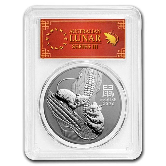 2020 Australia 1 oz Silver Lunar Mouse MS-70 PCGS (FS, Red Label) 2020 Australia 1 oz Silver Lunar Mouse MS-70 PCGS (FS, Red Label)