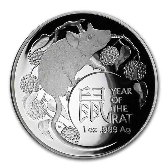 2020 Australia 1 oz Silver Lunar Year of the Rat Domed Proof 2020 Australia 1 oz Silver Lunar Year of the Rat Domed Proof