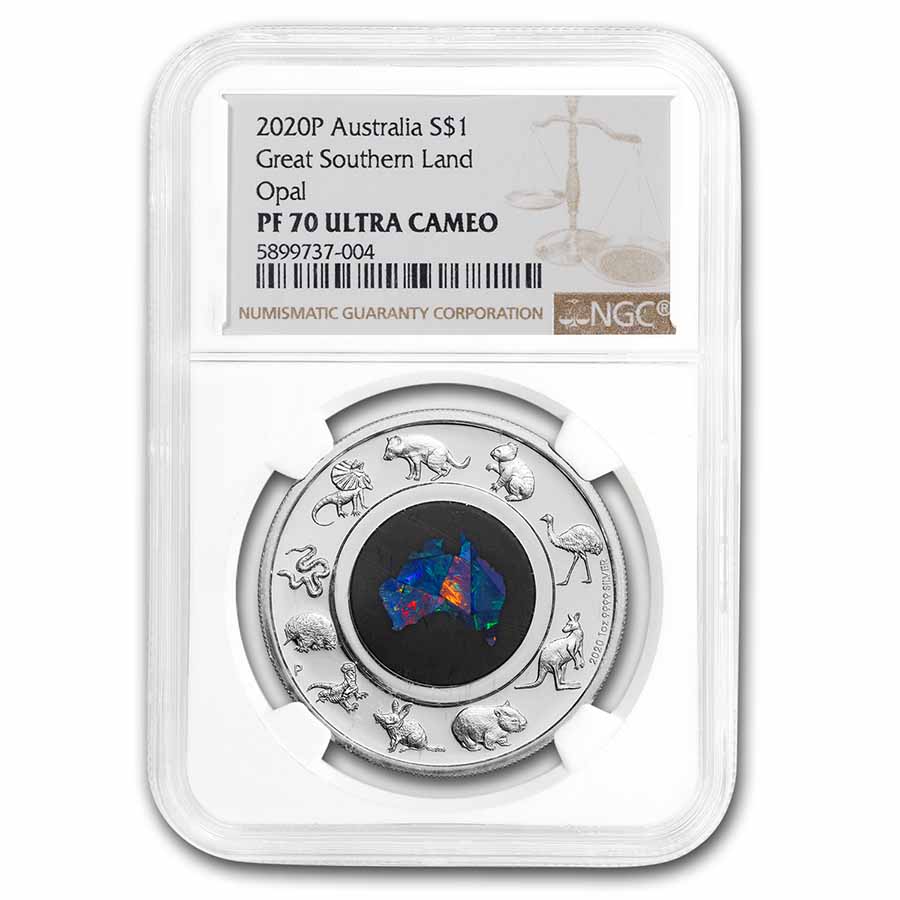 Buy 2020 Australia 1 oz Silver Opal Great Southern Land NGC PF-70