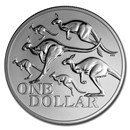 2020 Australia 1 oz Silver Red Kangaroo Frosted (in Capsule)