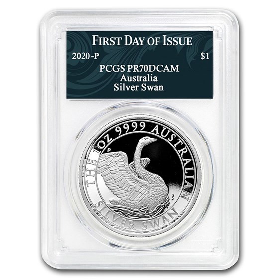 2020 Australia 1 oz Silver Swan COA #1 PR-70 PCGS (FD) 2020 Australia 1 oz Silver Swan COA #1 PR-70 PCGS (FD)