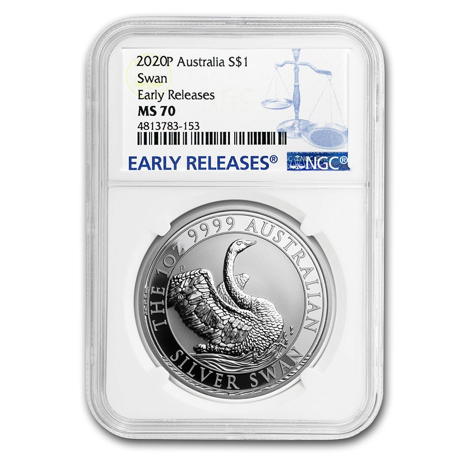 2020 Australia 1 oz Silver Swan MS-70 NGC (ER)