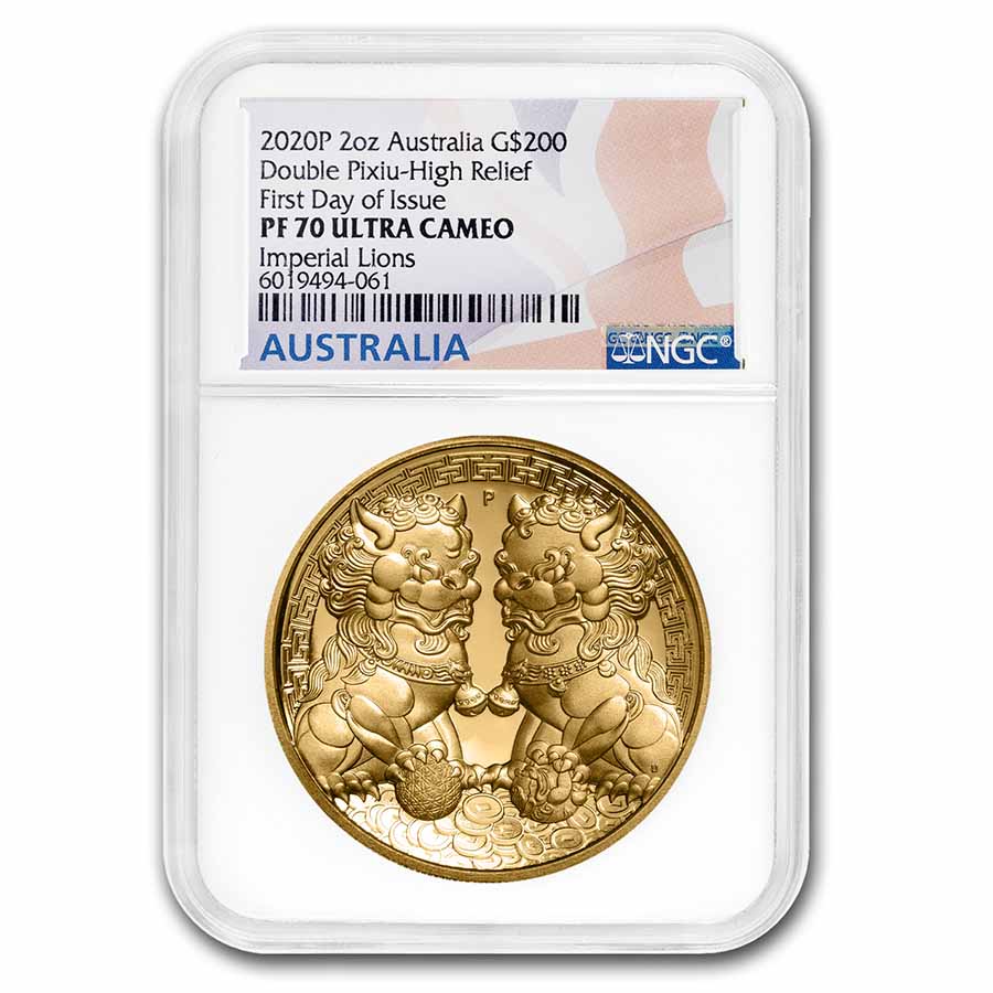 Buy 2020 Australia 2 oz Gold Double Pixiu NGC PF-70 HR Ultra Cameo