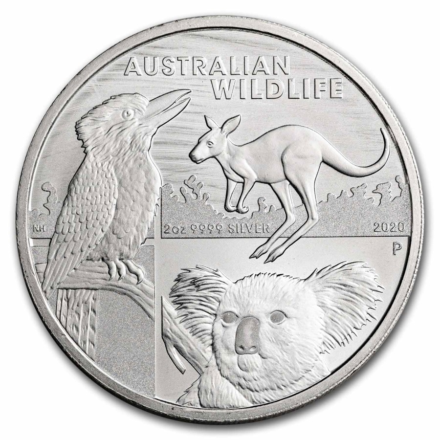 2020 Australia 2 oz Silver $2 Australian Wildlife BU