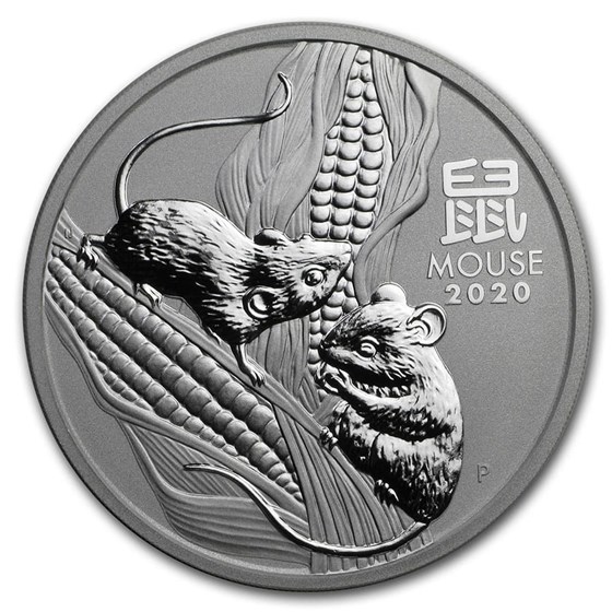 2020 Australia 2 oz Silver Lunar Mouse BU (Series III)