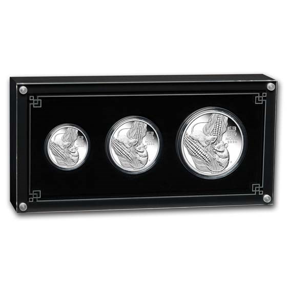 2020 Australia 3-Coin Silver Lunar Mouse Proof Set (w/box & COA) 2020 Australia 3-Coin Silver Lunar Mouse Proof Set (w/box & COA)