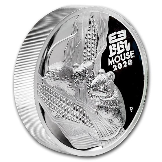 2020 Australia 5 oz Silver Lunar Mouse Proof (HR, w/Box & COA)