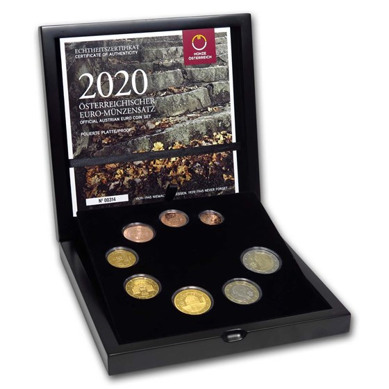2020 Austria Never Forget Euro Proof Coin Set