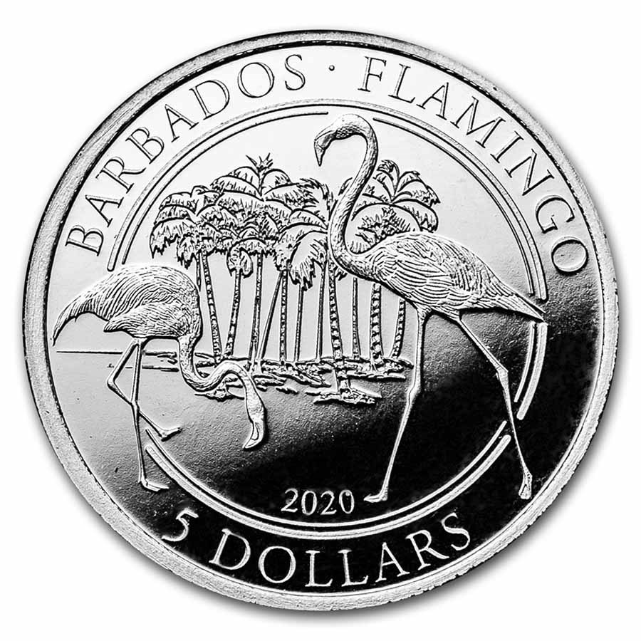 2020 Barbados 1/4 oz Platinum Flamingo BU (w/Box & COA)