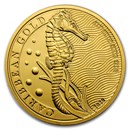 2020 Barbados 1 oz Gold Caribbean Seahorse BU