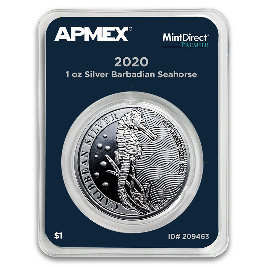 Buy 2020 Barbados 1 oz Silver Seahorse (MintDirect® Premier Single