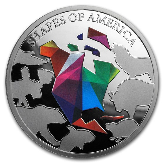 2020 Barbados 1 oz Silver Shapes of America (Colored) 2020 Barbados 1 oz Silver Shapes of America (Colored)
