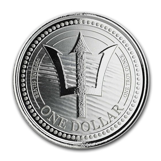 2020 Barbados 1 oz Silver Trident BU 2020 Barbados 1 oz Silver Trident BU