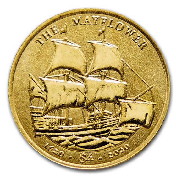 2020 BVI 1/2 gram Gold Mayflower 400th Anniv Reverse Frosted 2020 BVI 1/2 gram Gold Mayflower 400th Anniv Reverse Frosted