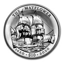 2020 BVI 2 oz Silver UHR Mayflower 400th Anniv Reverse Frosted