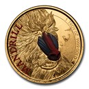 2020 Cameroon 1 oz Gold Mandrill Proof (Colorized)