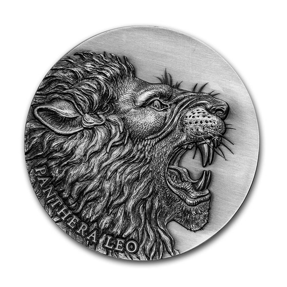 2020 Cameroon 2 oz Silver Expressions of Wildlife; Panthera Leo 2020 Cameroon 2 oz Silver Expressions of Wildlife; Panthera Leo