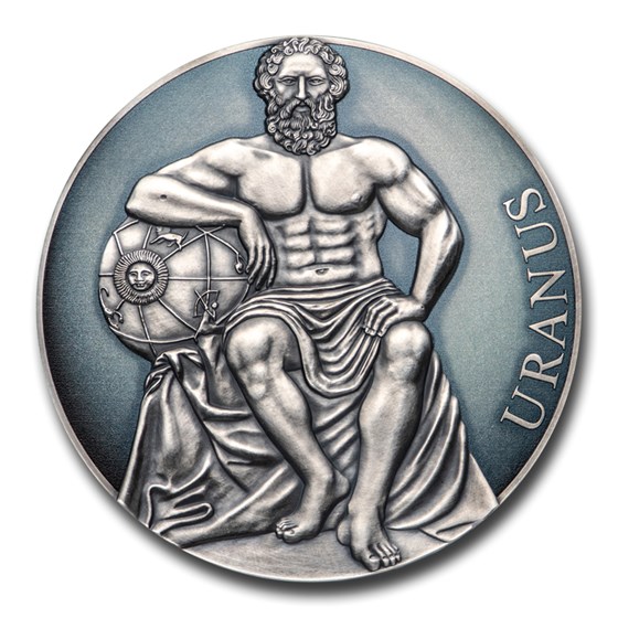 2020 Cameroon 3 oz Antique Silver Planets and Gods; Uranus 2020 Cameroon 3 oz Antique Silver Planets and Gods; Uranus