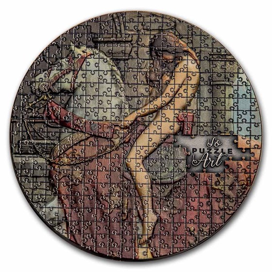 2020 Cameroon 3 oz Silver So Puzzle Art: Lady Godiva 2020 Cameroon 3 oz Silver So Puzzle Art: Lady Godiva