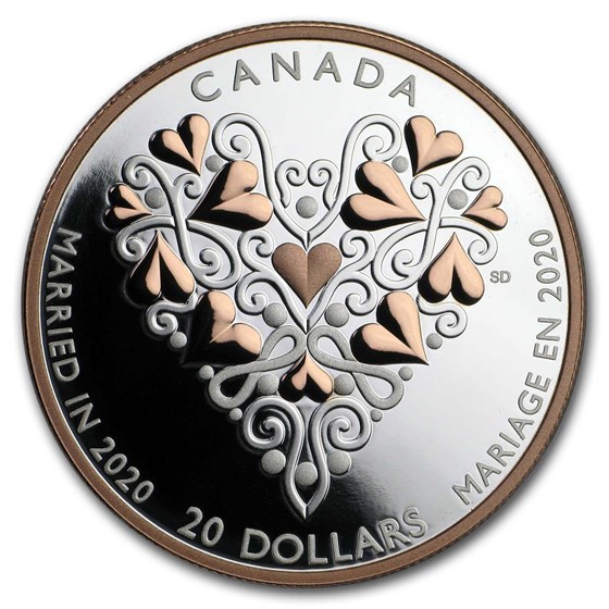 2020 Canada 1 oz Silver $20 Best Wishes on Your Wedding Day 2020 Canada 1 oz Silver $20 Best Wishes on Your Wedding Day