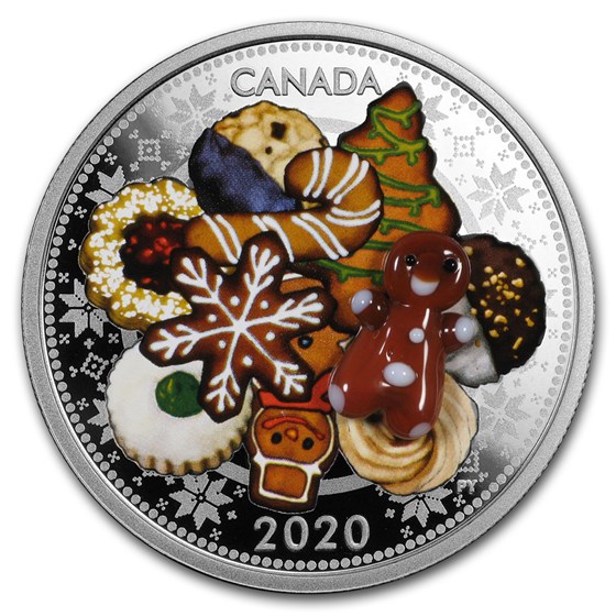2020 Canada 1 oz Silver $20 Holiday Cookies (Murano Glass) 2020 Canada 1 oz Silver $20 Holiday Cookies (Murano Glass)