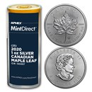2020 Canada 1 oz Silver Maple Leaf (25-Coin MintDirect® Tube)
