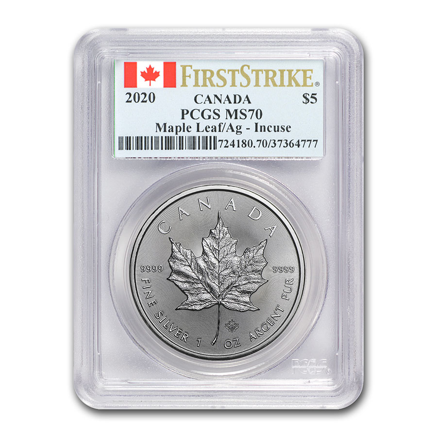 Buy 2020 Canada 1 oz Silver Maple Leaf MS-70 PCGS (FirstStrike