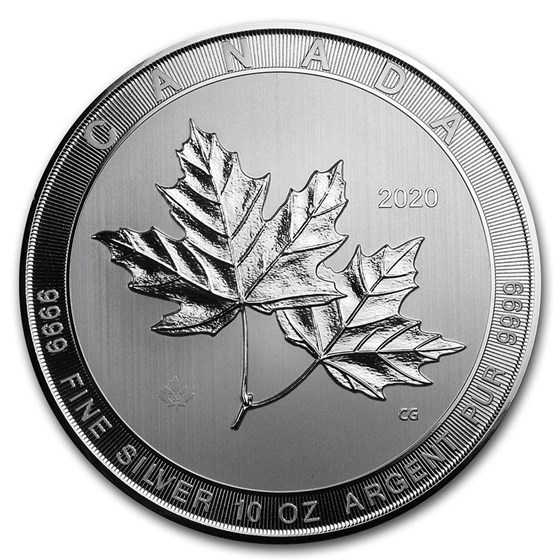 2020 Canada 10 oz Silver $50 Magnificent Maple Leaves BU 2020 Canada 10 oz Silver $50 Magnificent Maple Leaves BU