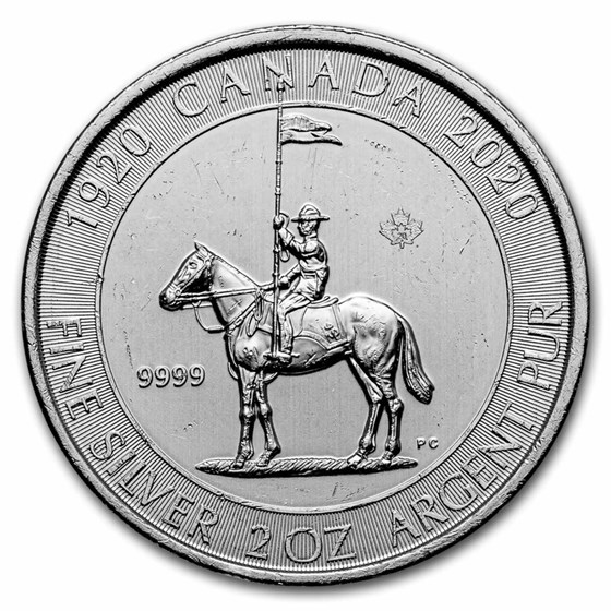2020 Canada 2 oz Silver $10 RCMP Silver BU 2020 Canada 2 oz Silver $10 RCMP Silver BU