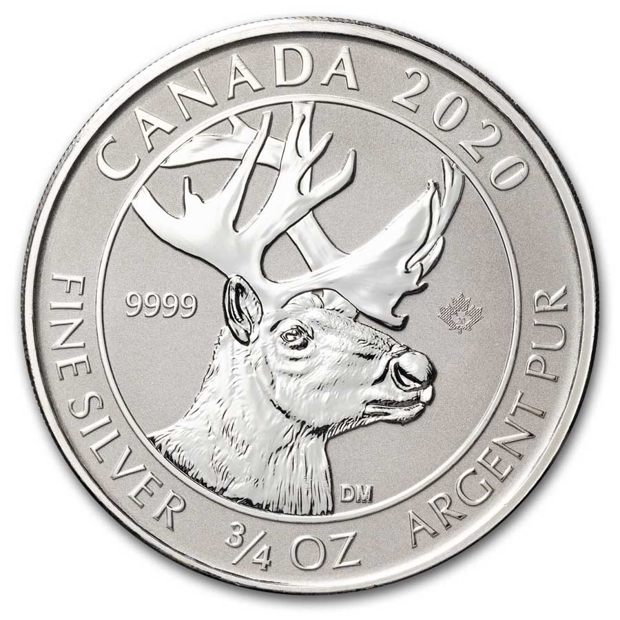 2020 Canada 3/4 oz Silver Woodland Caribou BU