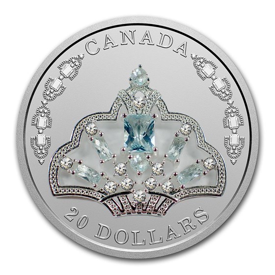2020 Canada Silver $20 Elizabeth II's Brazilian Aquamarine Tiara 2020 Canada Silver $20 Elizabeth II's Brazilian Aquamarine Tiara