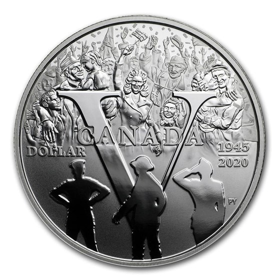 2020 Canada Silver Dollar 75th Anniv of V-E Day Proof 2020 Canada Silver Dollar 75th Anniv of V-E Day Proof