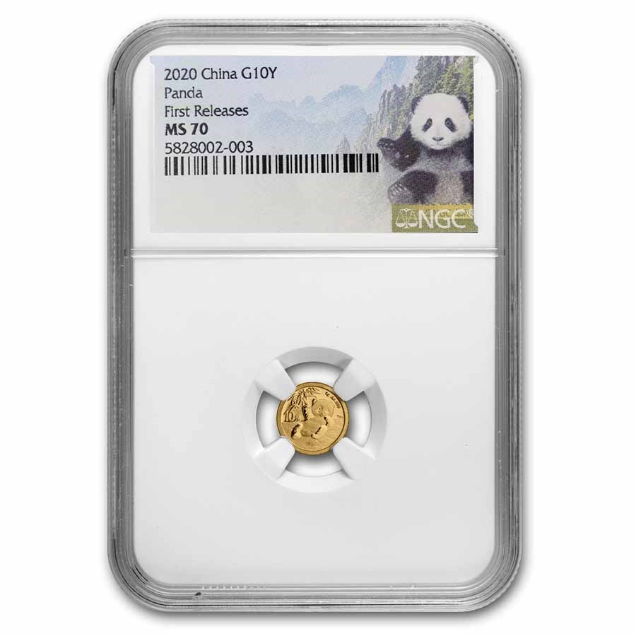 2020 China 1 gram Gold Panda MS-70 NGC (First Release)