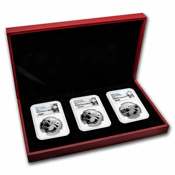 2020 China 30 g Ag Panda MS-70 NGC (Shanghai, Shenyang, Shenzhen) 2020 China 30 g Ag Panda MS-70 NGC (Shanghai, Shenyang, Shenzhen)