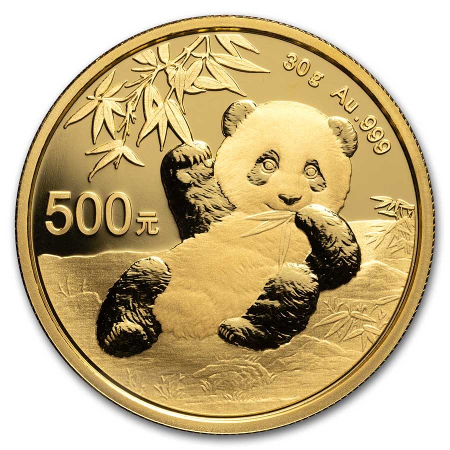 2020 China 30 gram Gold Panda BU (Unsealed)